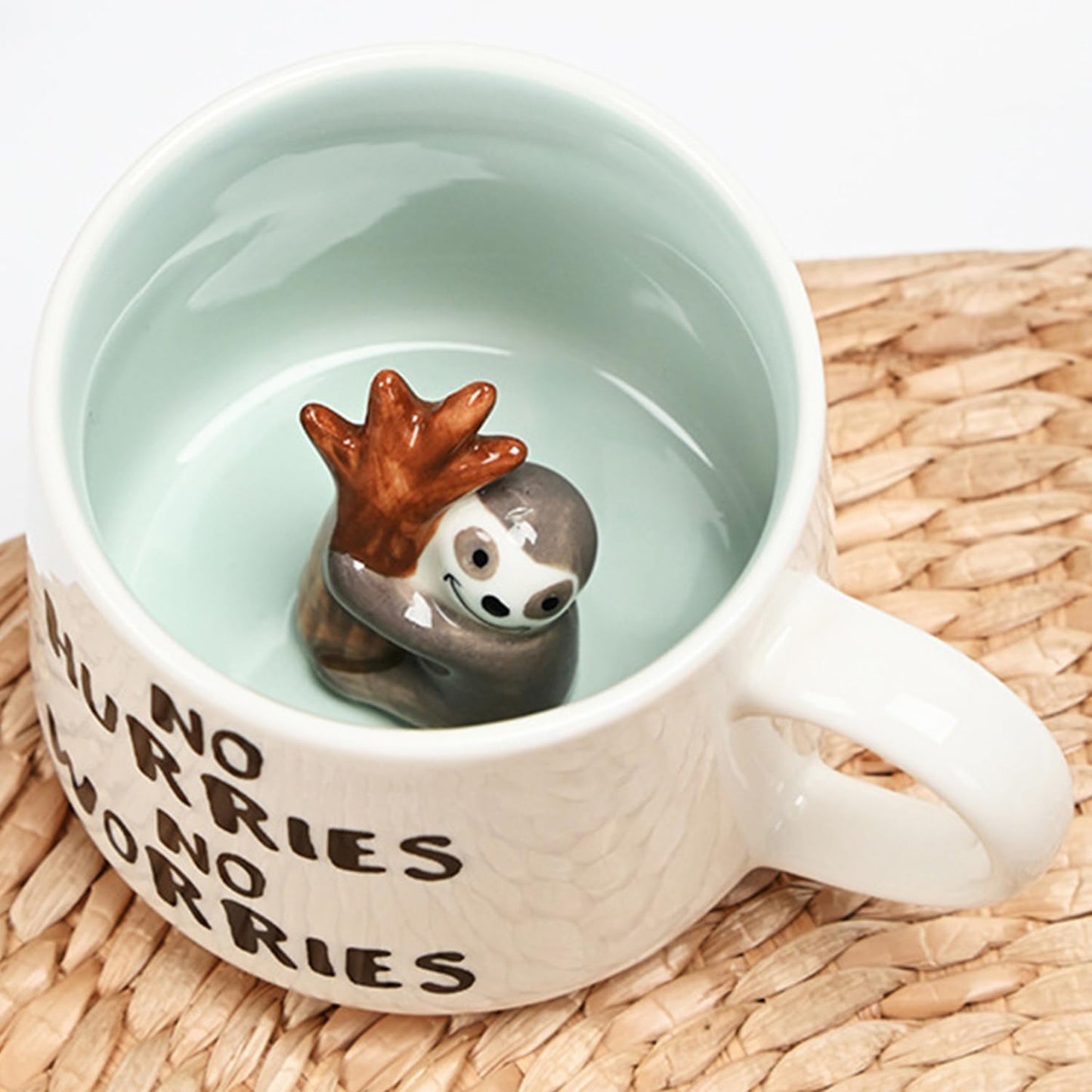 Sloth Mug Gift Funny Coffee Mug 3D Animal Sloth Mug Ceramic 350 Ml Tea Mug with Spoon & Coaster Coffee Mug Cute Coffee Mug Birthday Gift for Friend Women Men
