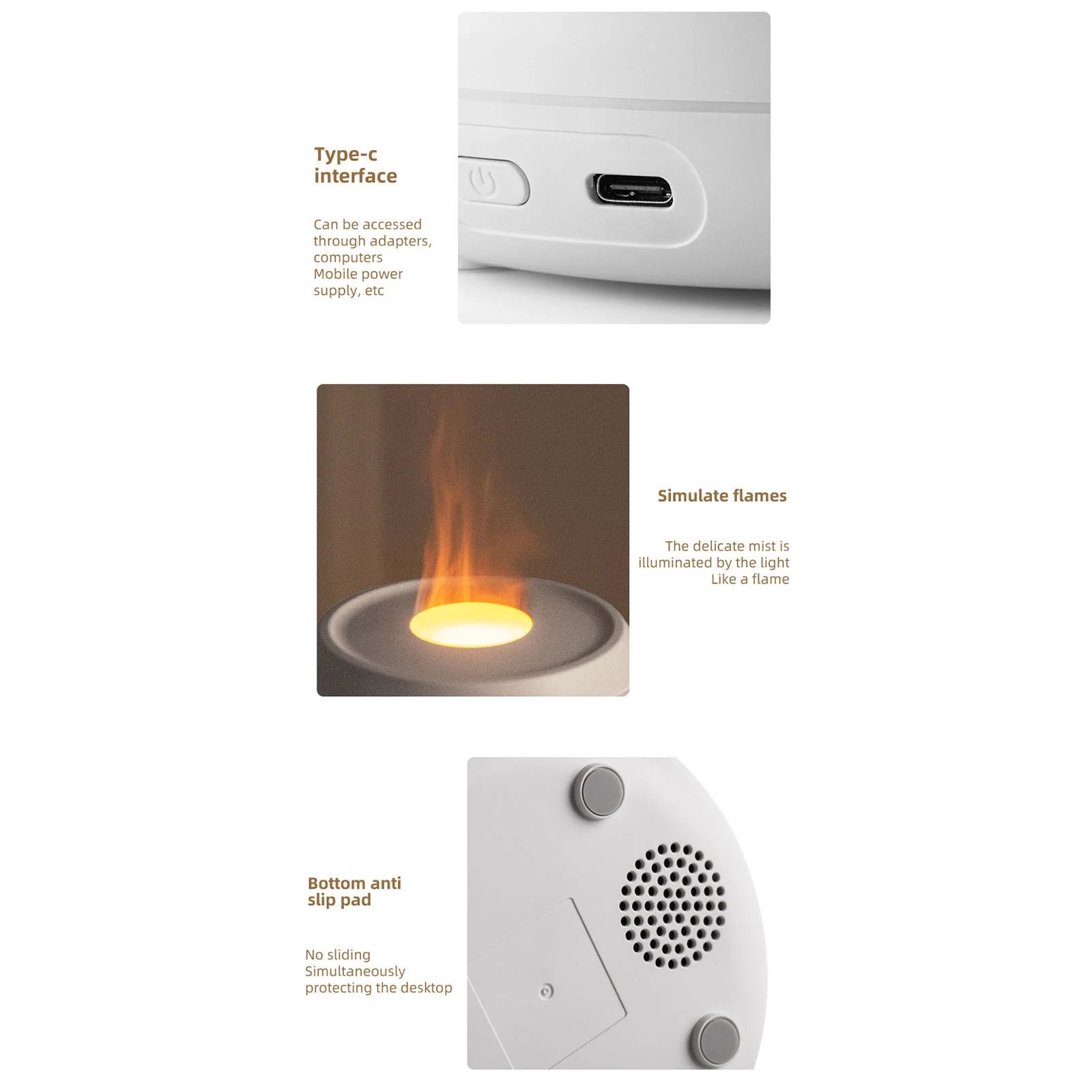 Upgraded Volcano Diffuser Flame Aromatherapy Humidifier Flame Diffuser 7 Colors Adjustabled Aroma Diffusers with Cold Mist Simulation & Flame Lamp Effect Room Home Bedroom Office Decor