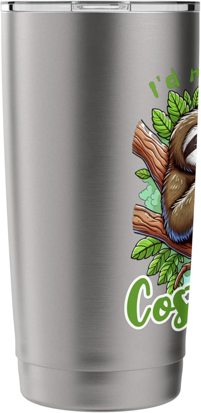 I'D Rather Be in Costa Rica Sloth Remote Working Pura Vida Stainless Steel Insulated Tumbler