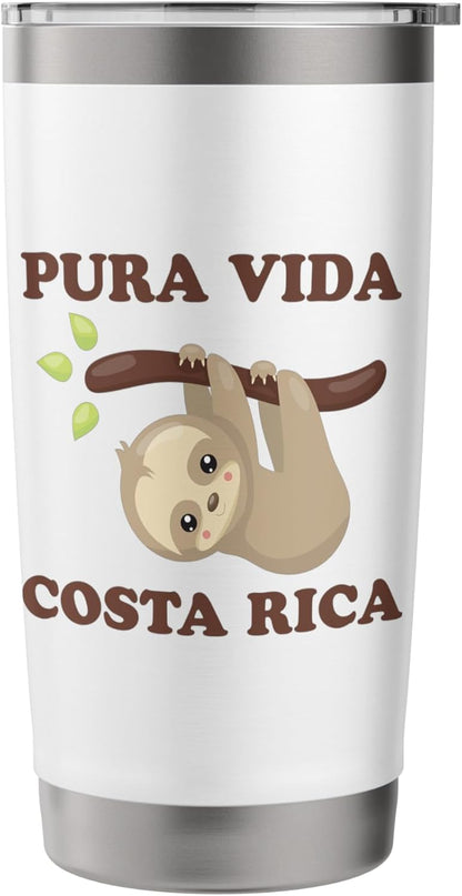 Pura Vida Costa Rica Sloth Stainless Steel Insulated Tumbler