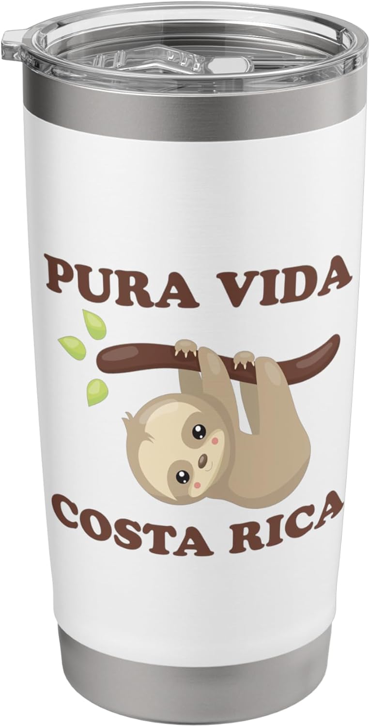 Pura Vida Costa Rica Sloth Stainless Steel Insulated Tumbler