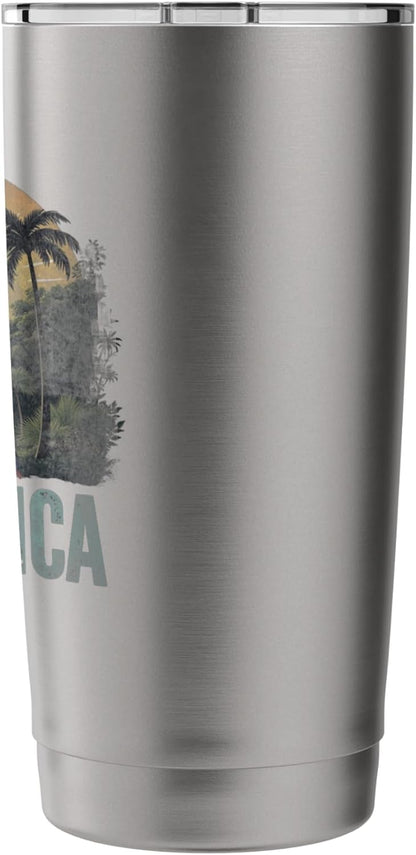 Retro Costa Rica Landscape Vintage Souvenir Stainless Steel Insulated Tumbler