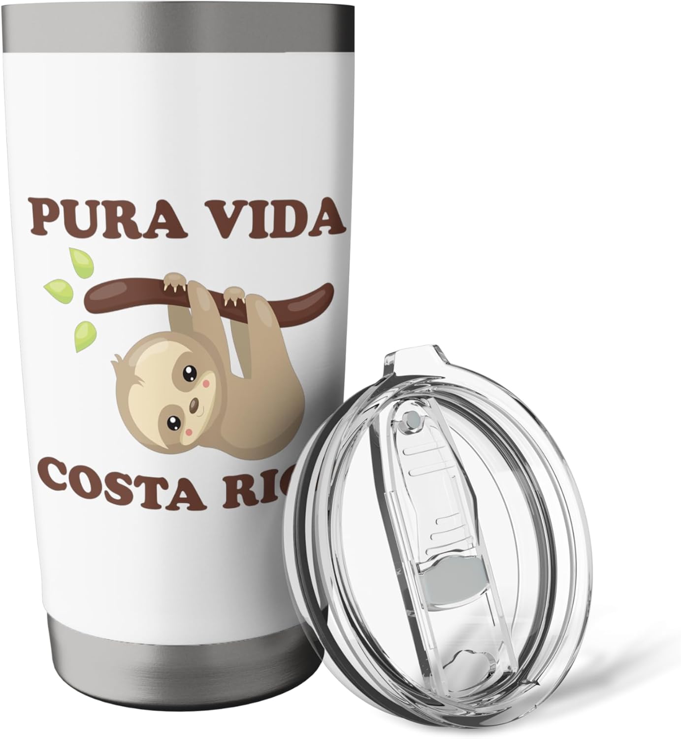 Pura Vida Costa Rica Sloth Stainless Steel Insulated Tumbler