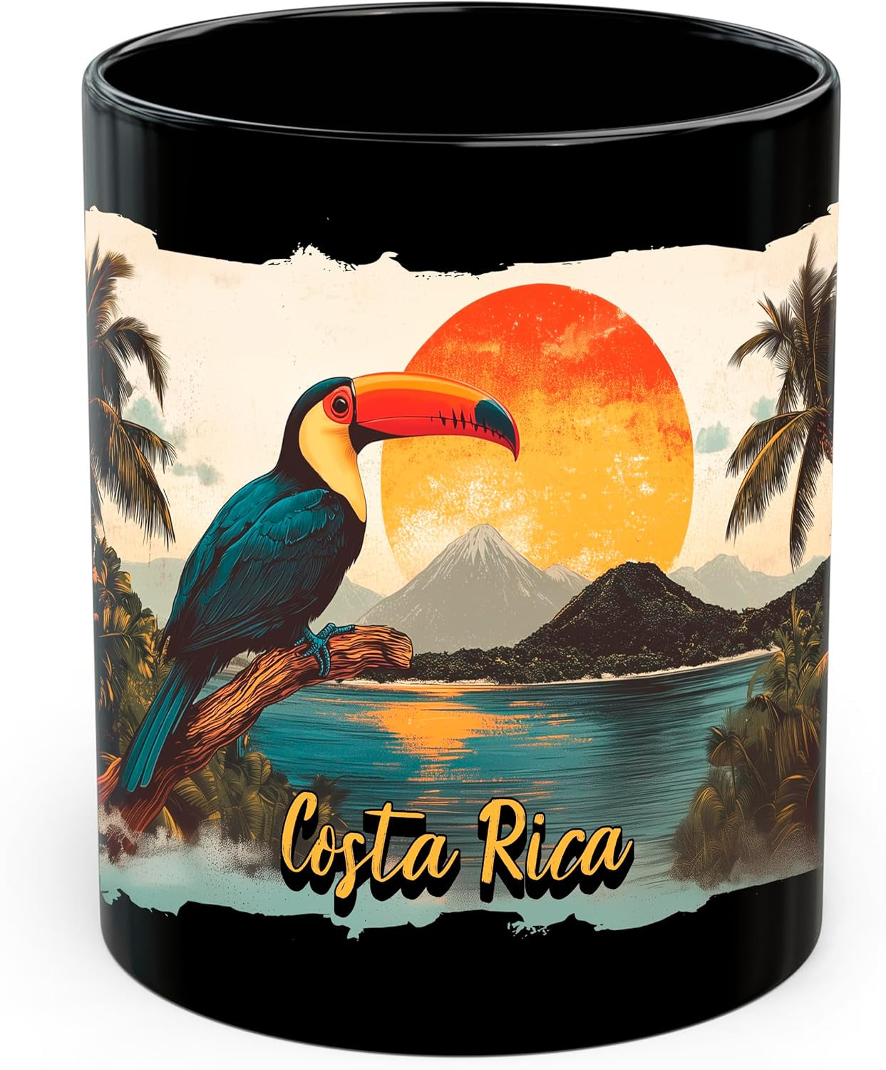 Costa Rica Ceramic Coffee Mug 11Oz Pura Vida Tropical Paradise - Tea Coffee Mug with Comfortable Grip - Unique Fun Gift Cup for Office or Home - Vibrant Long-Lasting Print ID45211