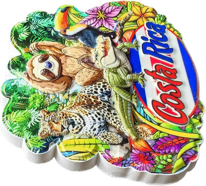 Costa Rica 3D Wild Animals Fridge Magnet Souvenir Gift,Resin Handmade Costa Rica Refrigerator Magnet Home & Kitchen Decoration Collection