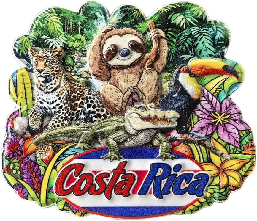 Costa Rica 3D Wild Animals Fridge Magnet Souvenir Gift,Resin Handmade Costa Rica Refrigerator Magnet Home & Kitchen Decoration Collection