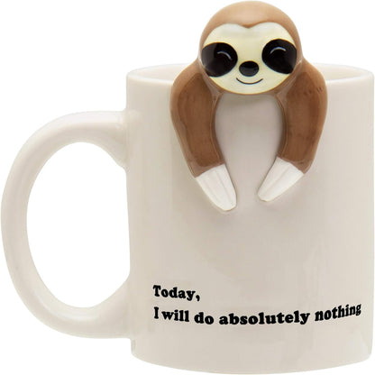 Funny Sloth Coffee Mug - Cute Sloth Gifts for Coworkers Women & Men - White Elephant Gifts for Adults, Funny Office Present