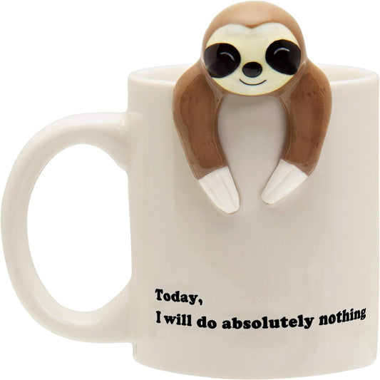 Funny Sloth Coffee Mug - Cute Sloth Gifts for Coworkers Women & Men - White Elephant Gifts for Adults, Funny Office Present