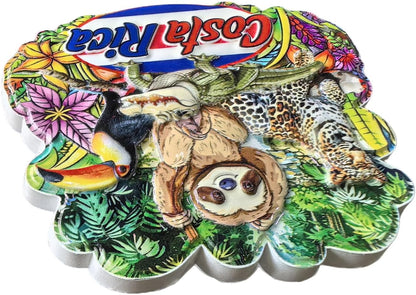 Costa Rica 3D Wild Animals Fridge Magnet Souvenir Gift,Resin Handmade Costa Rica Refrigerator Magnet Home & Kitchen Decoration Collection