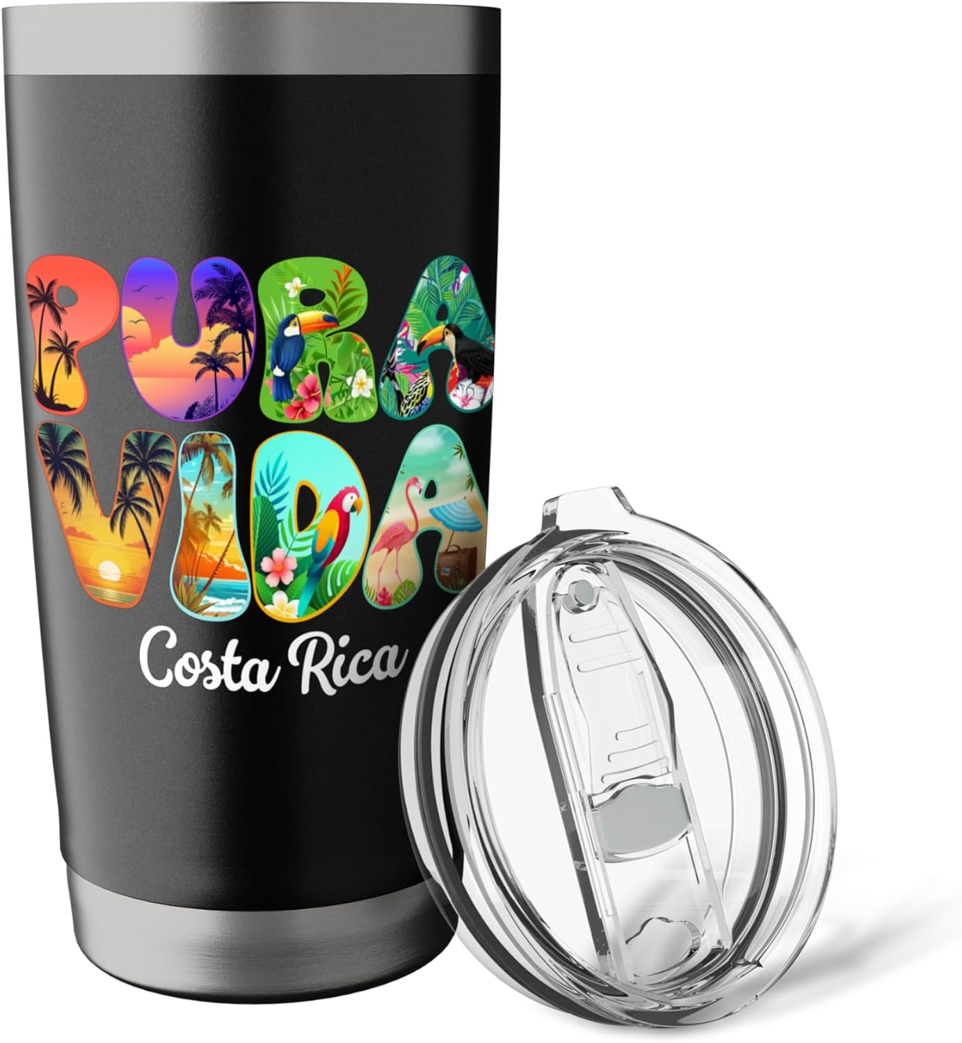 Pura Vida Costa Rica Nature Central America Travel Vacation Stainless Steel Insulated Tumbler