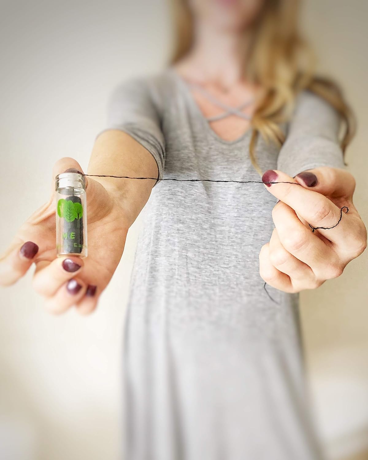 Vegan Biodegradable Bamboo Charcoal Dental Floss with Refillable Glass Container | Free Refill | Natural Candelilla Wax | 30M X2 | Peppermint Essential Oil | Eco Friendly Zero Waste Oral Care