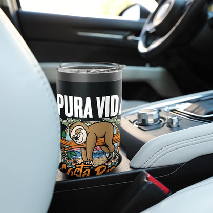 Sloth Beach Vacation Tropical Sloths Pura Vida Costa Rica Stainless Steel Insulated Tumbler