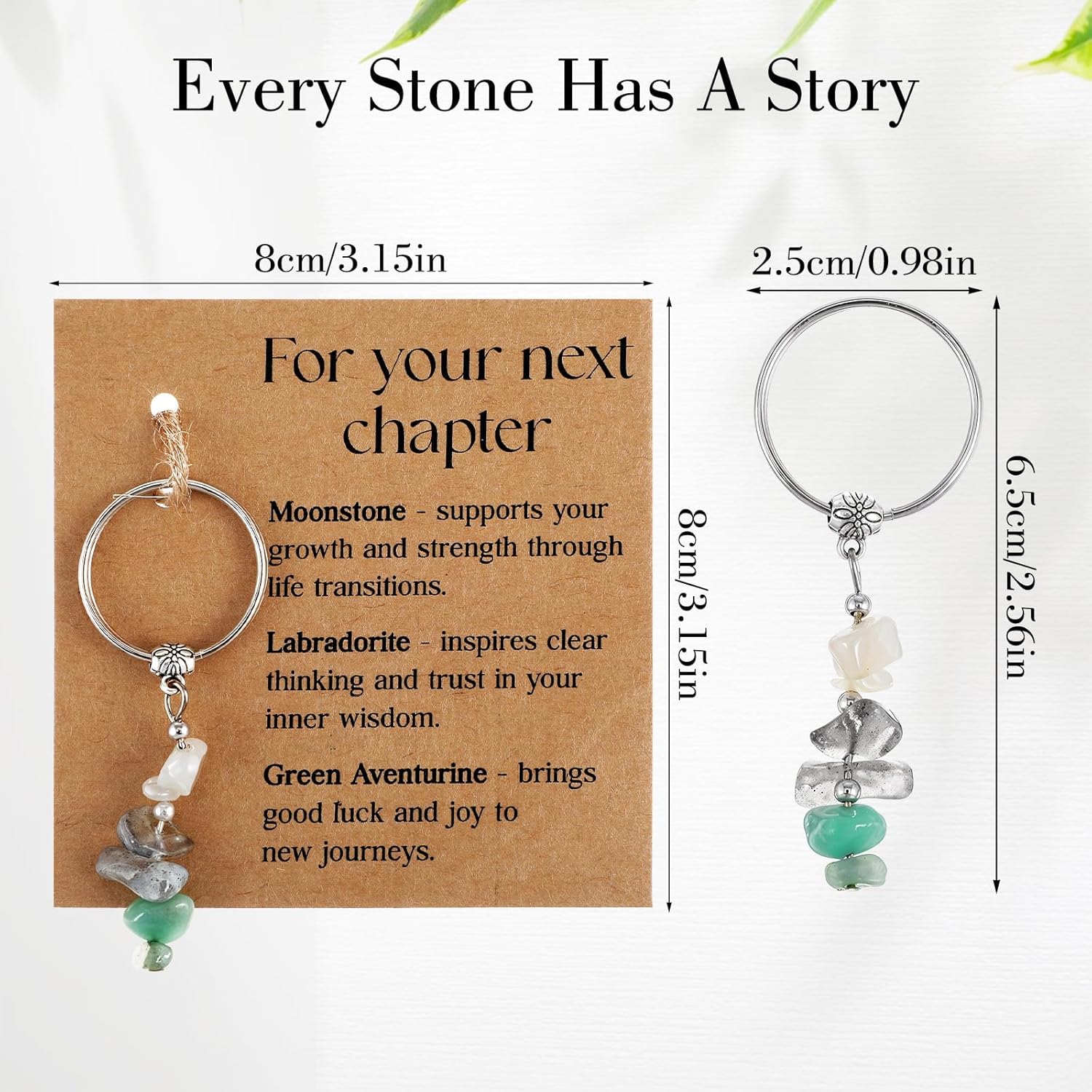 Crystal Keychain for Bag, Natural Stone Good Luck Meaningful Gift Charm for New Job, Graduation, Worker Retirement, Women Breakup Key Chains, Divorce Gifts