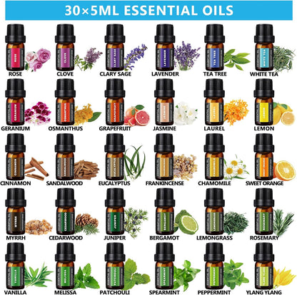 550 ML Aroma Diffiser with Essential Oils Set, Essential Oil Diffuser with Remote, Ultrasonic Technology Aromatherapy Diffusers Auto Shut-Off for Office, Home