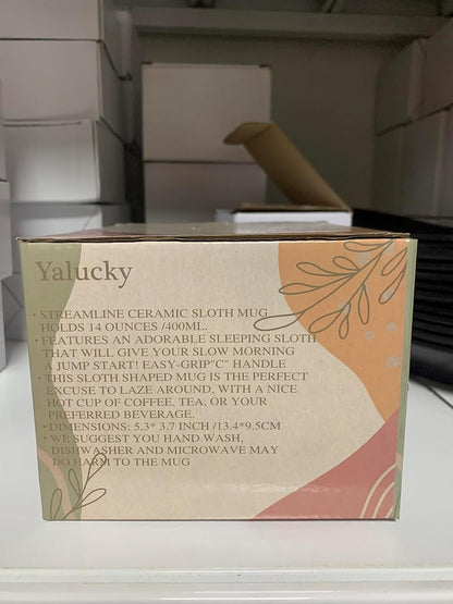 Novelty Sloth Coffee Mug, Cute Travel Tea Mugs, Animal Cup, Cartoon 3D Ceramic Drinkware for Sloths Lovers, Funny Sloth Gifts for Women and Men,Birthday Christmas Gifts, 11Oz /330Ml