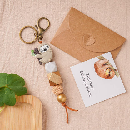 Sloth Gifts Bead Charm Cute Sloth Keychain Backpack Tassel Accessories Bag Charm for Sloth Lover