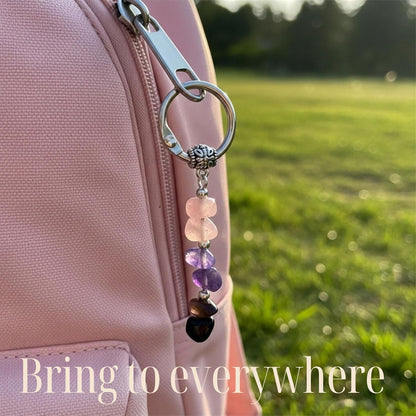 Keychain for Women – Unique Charm with Healing Crystals, Farewell Gift for Coworker, Pocket Positivity Accessory