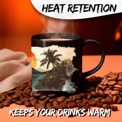 Costa Rica Ceramic Coffee Mug 11Oz Pura Vida Tropical Paradise - Tea Coffee Mug with Comfortable Grip - Unique Fun Gift Cup for Office or Home - Vibrant Long-Lasting Print ID45211