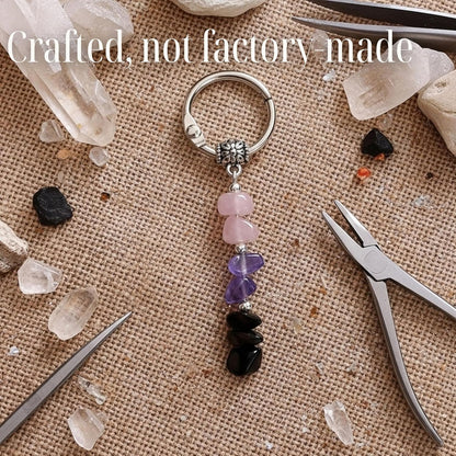 Keychain for Women – Unique Charm with Healing Crystals, Farewell Gift for Coworker, Pocket Positivity Accessory