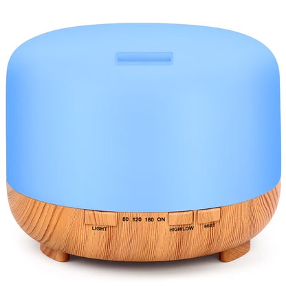 500Ml Premium, Essential Oil Diffuser, 5 in 1 Ultrasonic Aromatherapy Fragrant Oil Humidifier Vaporizer, Timer and Auto-Off Safety Switch, 7 LED Light Colors