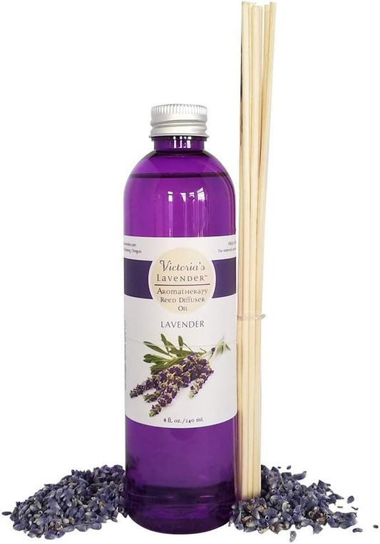 Lavender Essential Oil Reed Diffuser Refill — Made in the USA Natural Aromatherapy Essential Oil for Reed Diffusers - Home & SPA by  — up to 1 Year Supply, 8Oz
